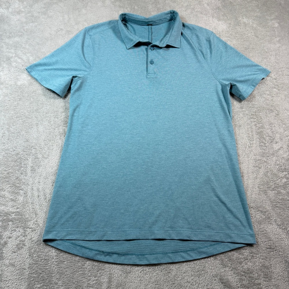 Lululemon Metal Vent Tech Polo Shirt Mens XL Blue Short Sleeve Golf Athletic